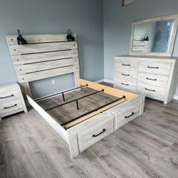 Storage Bed Frame, Dresser, Mirror, Nightstand, Mattress 🔥 Queen/King/Full/Twin Size ⭐$39 Down Payment with Financing ⭐ 90 Days same as cash