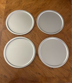 4 Round Metal Pans - I Believe They are for Pizza - See Description