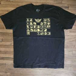 NINTENDON THE LEGEND OF ZELDA PERIODIC TABLE OF CHARACTERS (2XL SIZE) BLACK T-SHIRT  PRE-OWNED