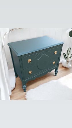wooden two-drawer chest/oversized nightstand