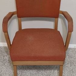 Free Vintage Mid Century Corporate Office Side Guest Contract Steel Chair Orange