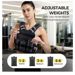 PACEARTH Adjustable Weight Vest 11-20lbs X-Shape Weighted Vest for Women and Men
