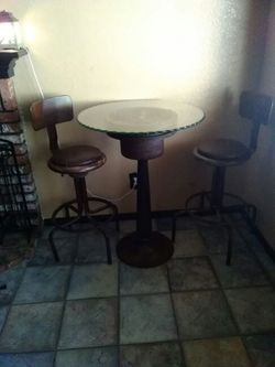 One of a kind Pub Table industrial glass stool