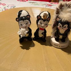 Adorable Skunk Collection One Price! Skunk, Salt, And Pepper Figurine,, Plush