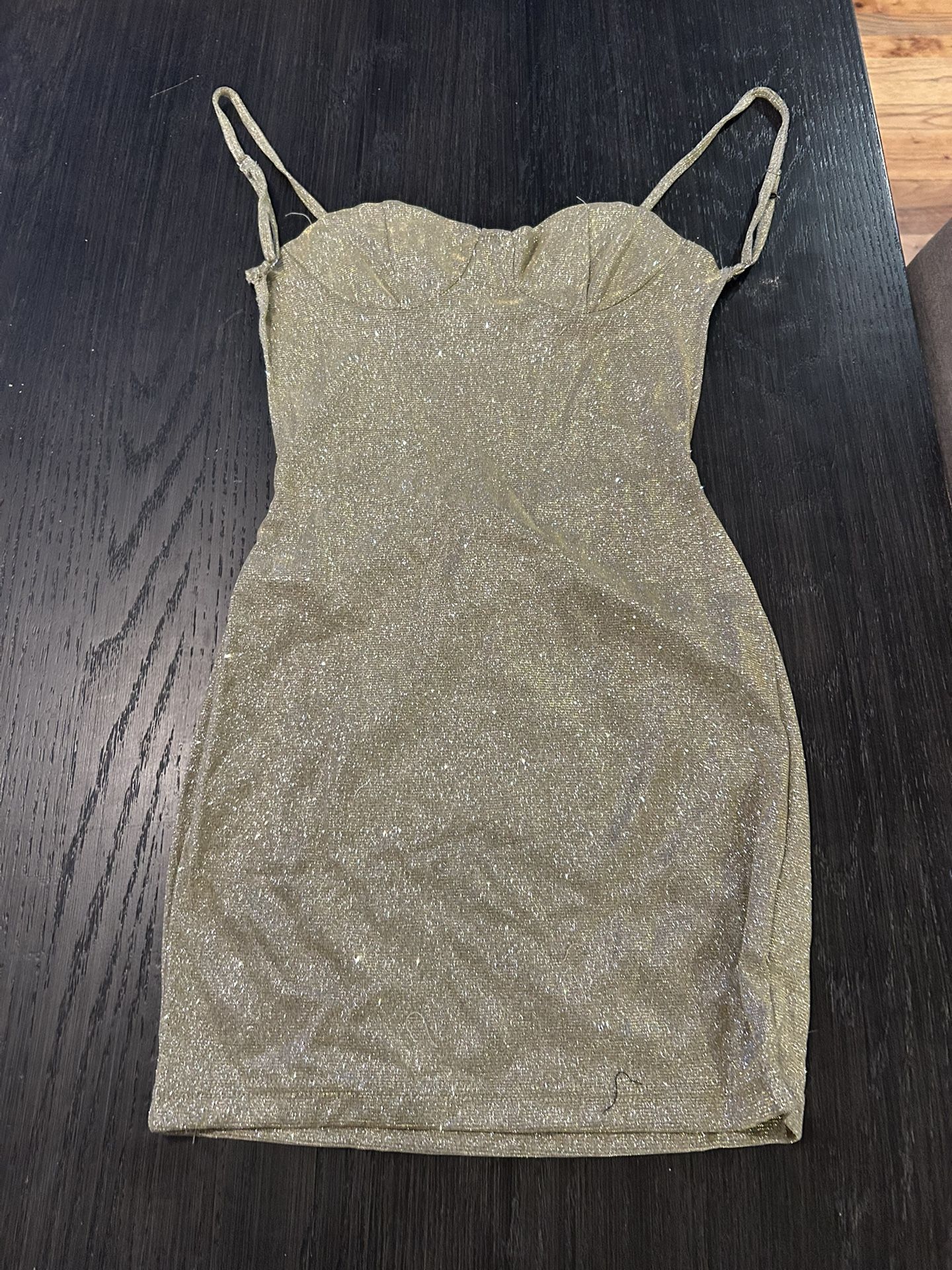 Gold glittery mini dress size xxs 