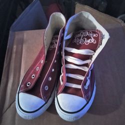 Maroon High Top Converse Sneakers To Size 3