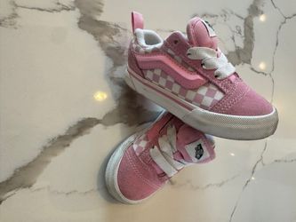 Pink Checkered Vans Sneakers Shoes Toddler Kid Child Size 7.5
