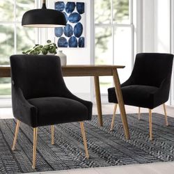 Set of 2 Velvet Dining Chairs