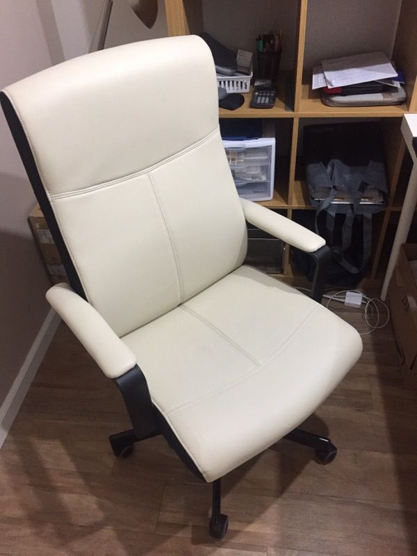 IKEA Millberget office chair - white leather