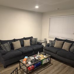 Two Couches End Tables / Coffee Table