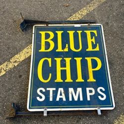 Vtg. BLUE CHIP Metal sign 