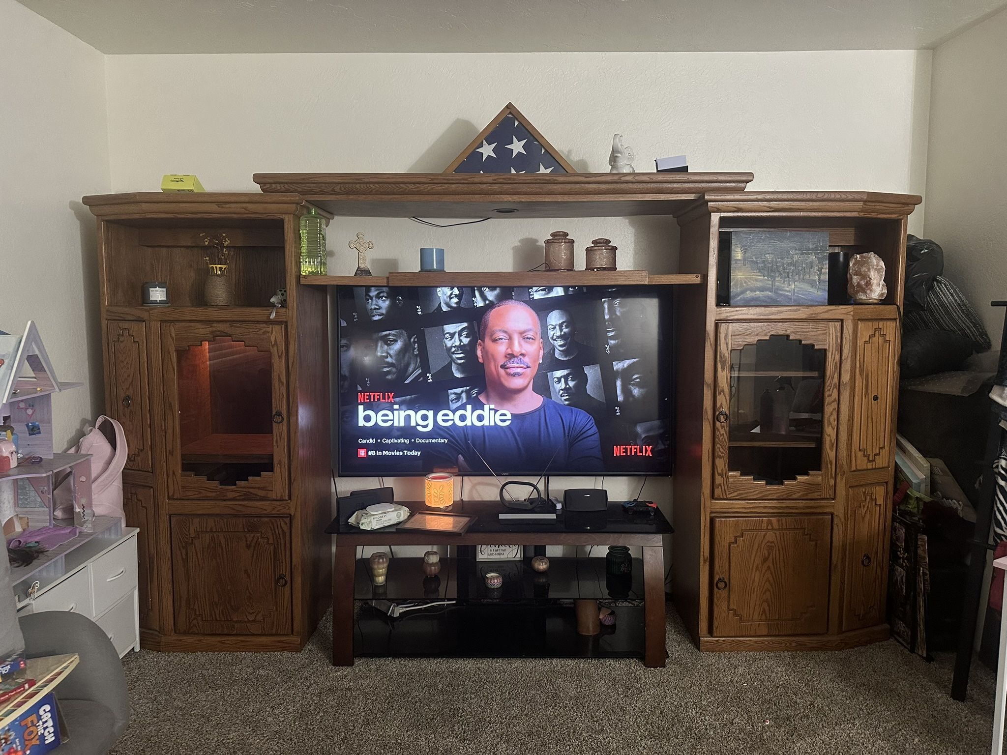 Beautiful Wood Entertainment Center 