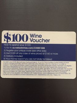 Wine Voucher / Coupon