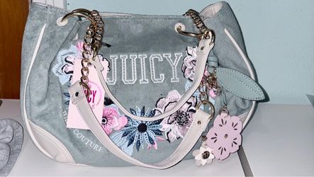 Juicy Couture Velour Floral Shoulder Bag