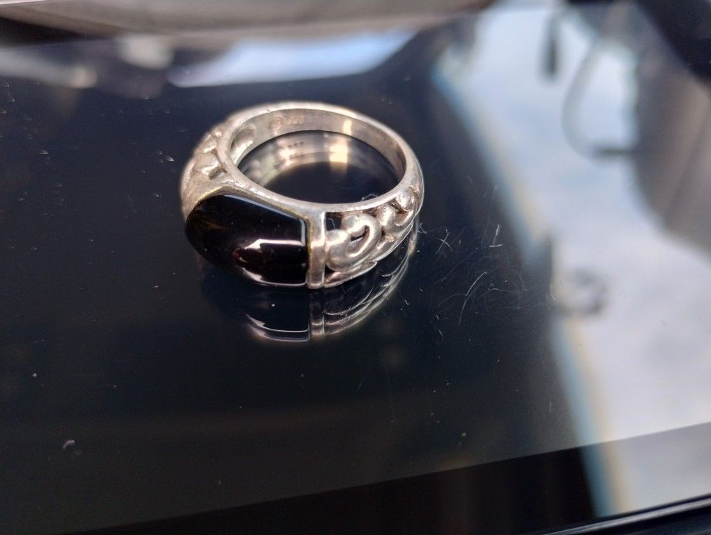 Silver Ring With Onyx Stone