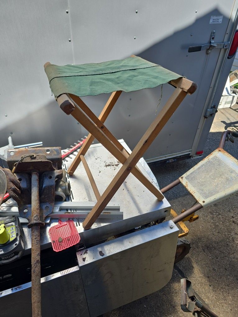 Vintage Folding Camping Stool