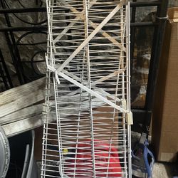 3 White Metal Shelves 