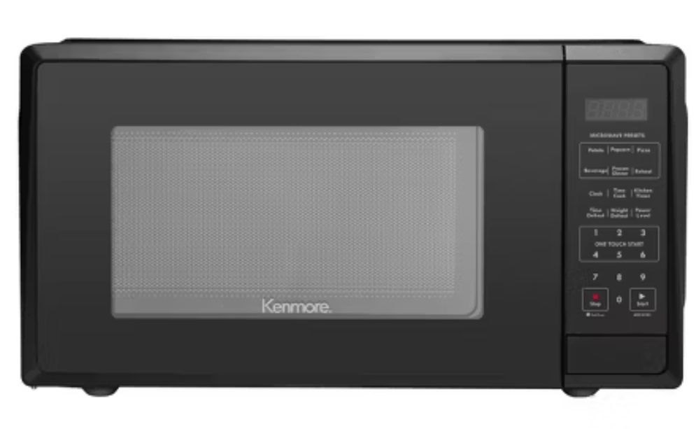 Kenmore 1.1 cu ft Microwave - Black: Countertop Oven, 1000W, Child Lock, 6 Programs