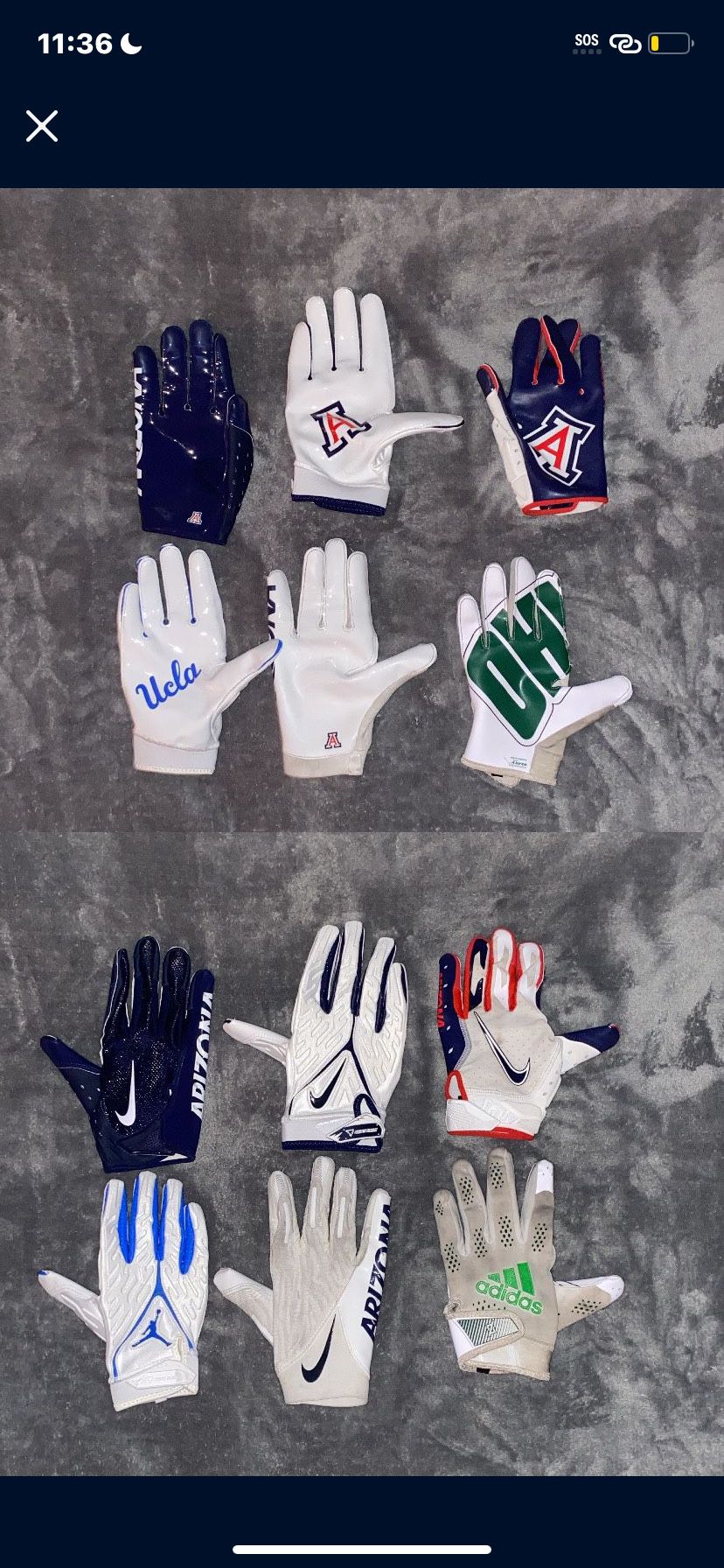 all white U Of A Gloves 