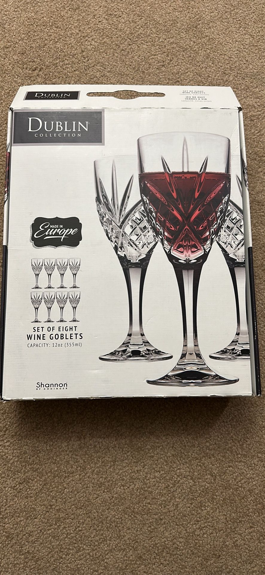 Set Of 8 Wine Goblets 