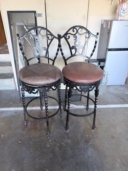 Iron/leather chairs