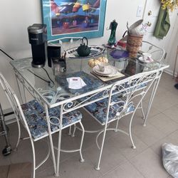 Vintage Wrought Iron Table And Chairs