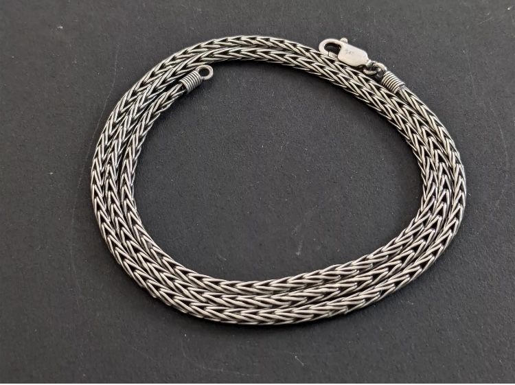 Wheat Chain Sterling Silver 23.5" Necklace 17g
