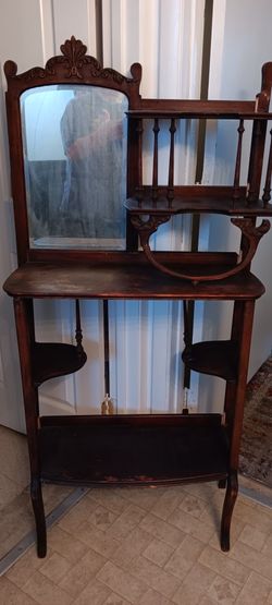 Antique Shelf With Mirror