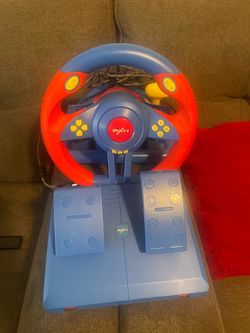 PXN V3 Pro 180 Degree Steering Wheel with Pedals, Vibration Feedback fot for PC, PS3, PS4, Xbox One & Series XS, Nintedno Switch - Red/Blue PXN