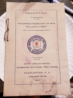 1907 Charleston Red Cross William Taft Reception guide