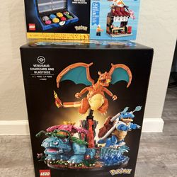 LEGO pokemon venusaur, charizard and blastoise