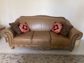 Leather sofas and chase