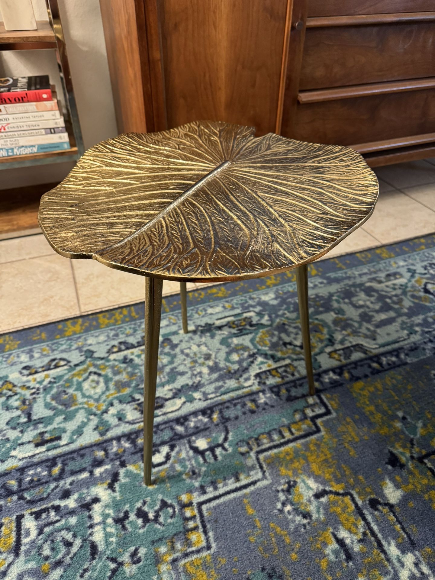 Gold Side Table, End Table 