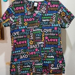 Love Scrub Top size Woman's Small 