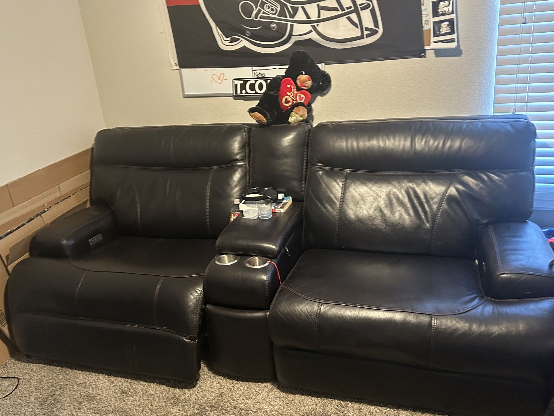 Dark Brown Leather Couch