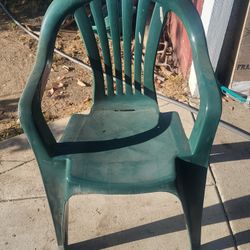 green plastic chairs