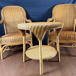 Vintage Wicker Set By American Digest Hickory Chairs