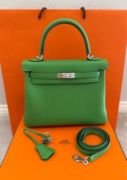 Hermes Kelly 25 in vert yucca