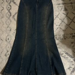 Mermaid Style Jean Skirt Sz S 