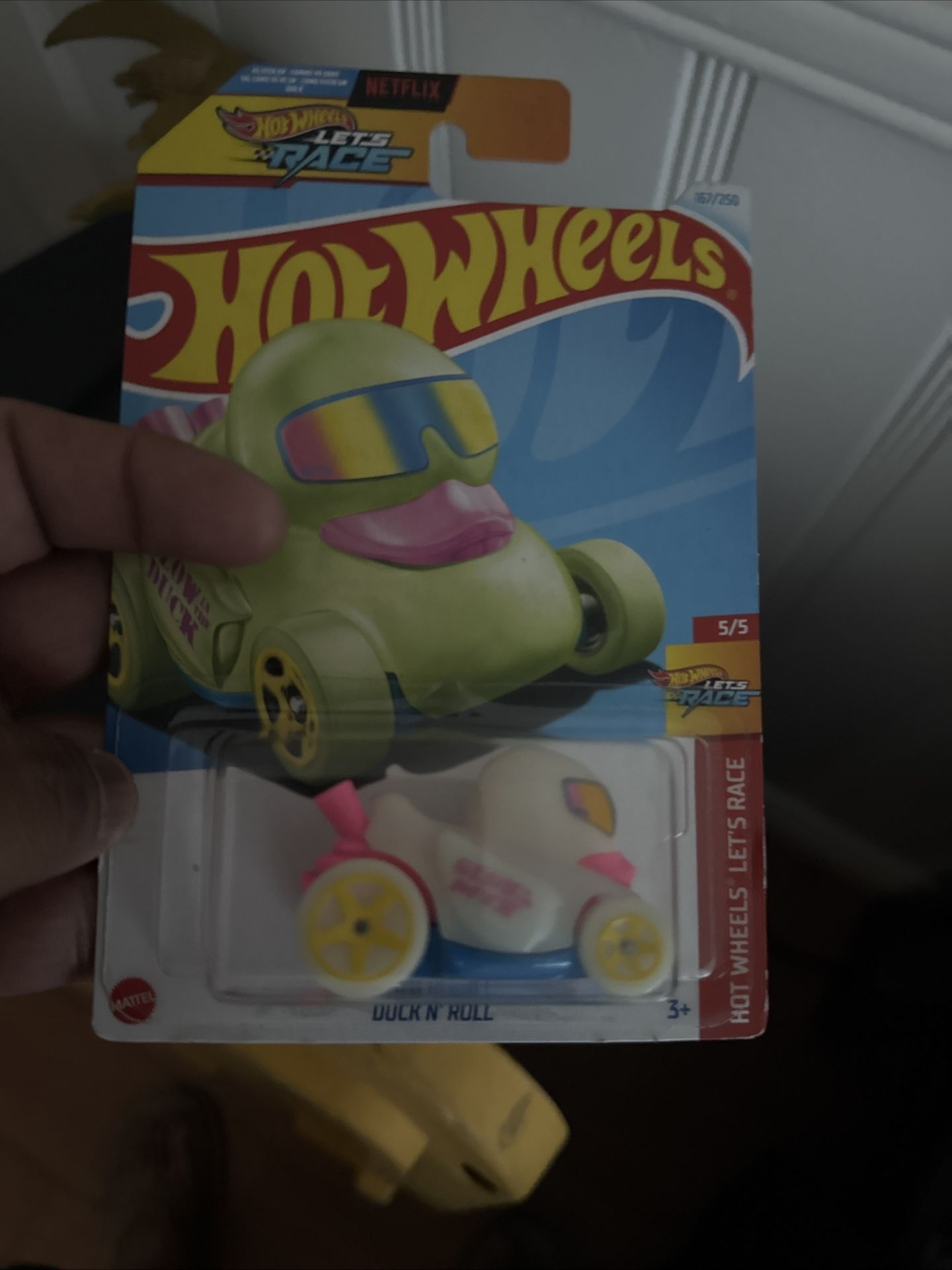 2024 Hot Wheels #167 HW Let's Race 5/5 DUCK N' ROLL White Glow In The Dark