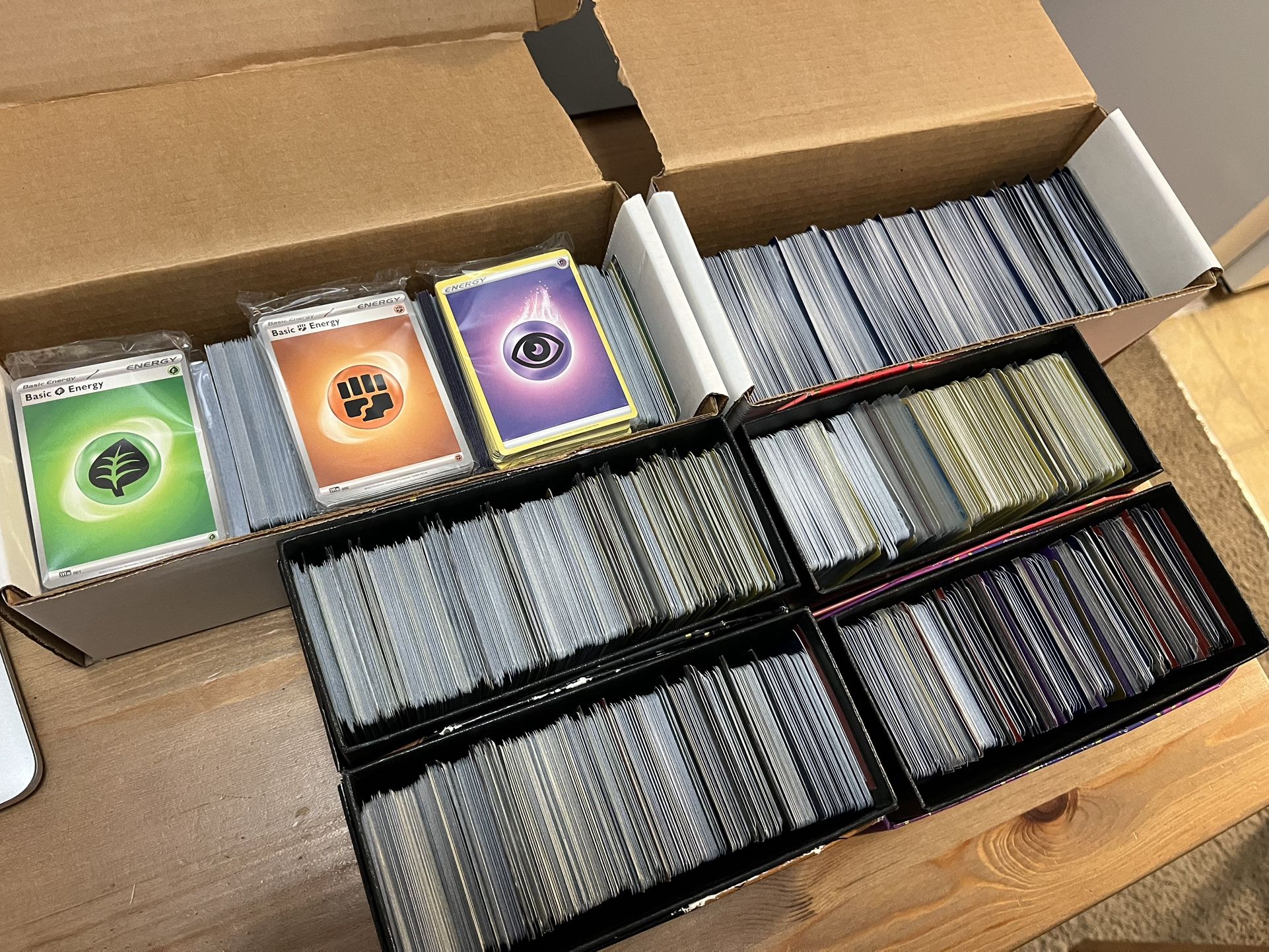 Pokemon Card Bulk + Empty Tins And Accessories