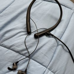 Black Web Bluetooth Headset Around Neck 