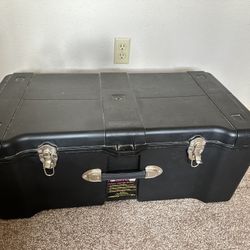 Contico Deluxe Trunk Locker Black Tool Box Storage Container 32x17x12.25 Inches