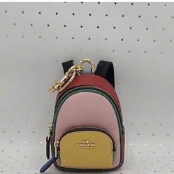Coach Colorblock Leather Baby Backpack Key Fob NWT 