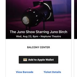 Juno Birch at the Neptune tonight Aug 23