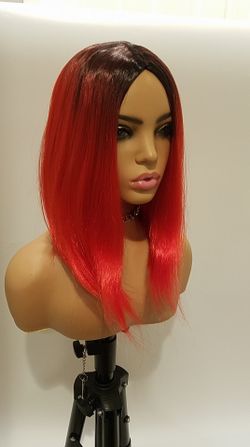 Short Red Straight Wig