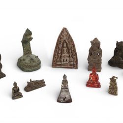 Vintage Asian Amulets, Stele & Figures