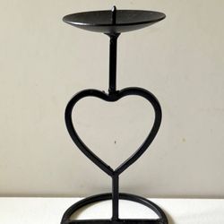 Wrought Iron Freestanding Heart Candle Holder Home Decor Accent