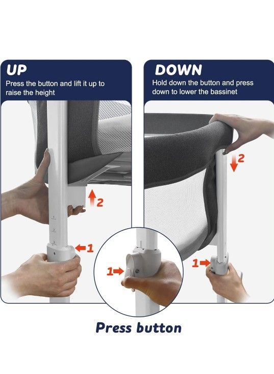 Bassinet,Bedside Bassinet for Baby Breathable Mesh Baby Bassinet, Easy to Assemble Lightweight Portable Bassinets for Newborn Infants Nursery furniture & Decor