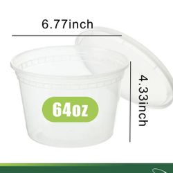64oz Plastic Food Containers New